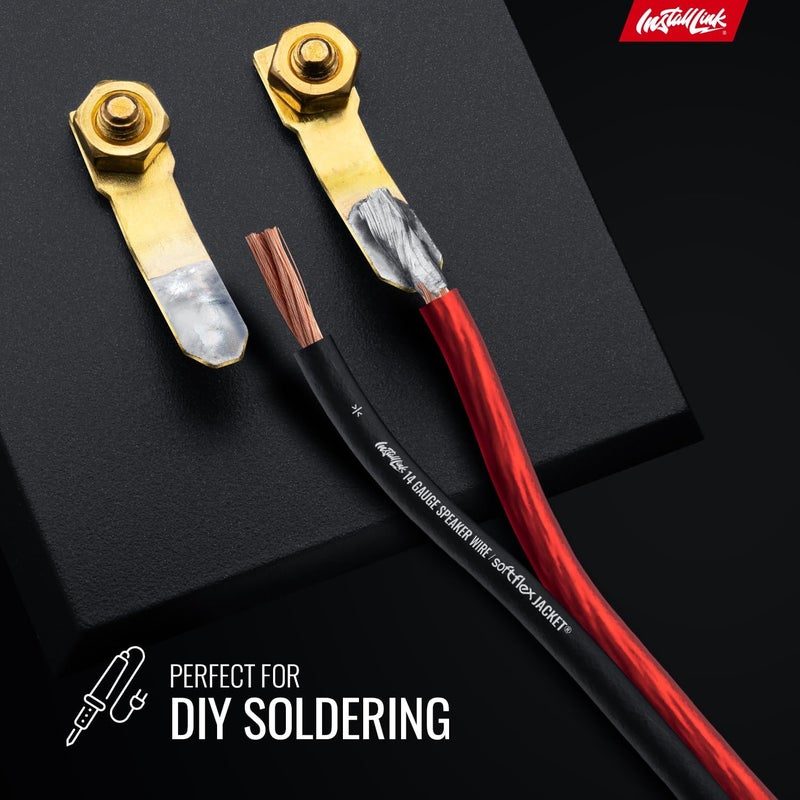 Install Link 14 Gauge Speaker Wire (Speaker Cable) for Car, Home or RV Audio Cable, 100ft, CCA - Image 5